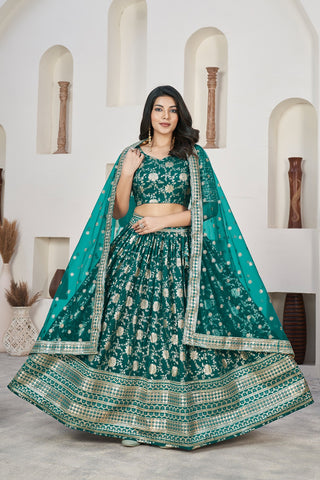 Rama dola jacquard lehenga choli for women online
