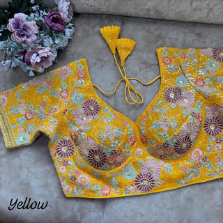 trending georgette Yellow  Blouse