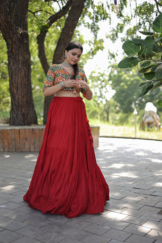 Navaratri Look Red Gamathi