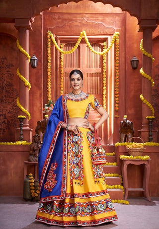 Yellow navratri lehenga choli price