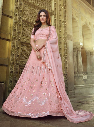 Peach colour Lehenga combination