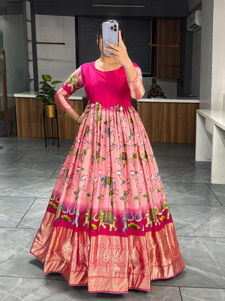 Pink gown for women wedding
