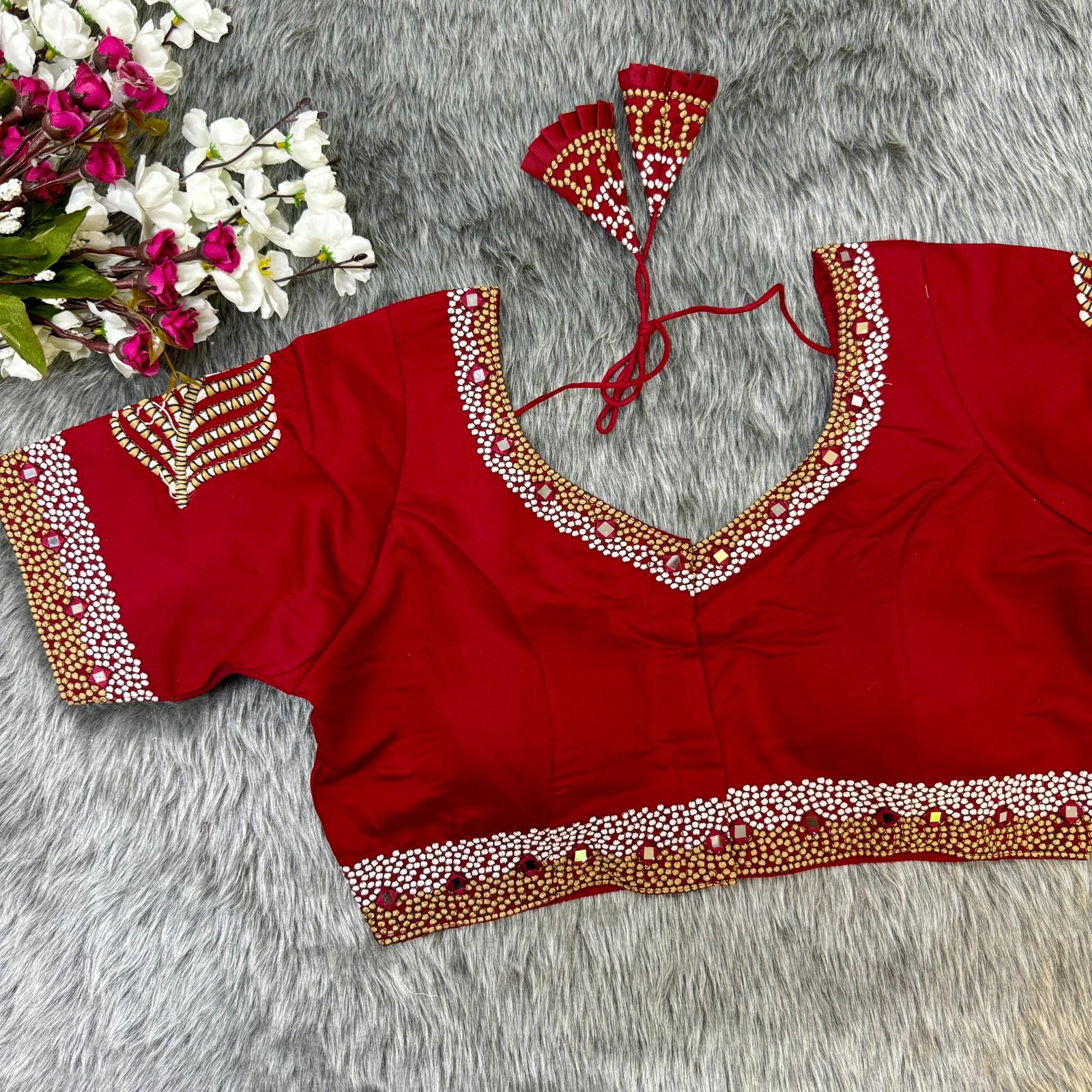 Partywear Red Blouse 