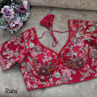 Heavy Fox Georgette Rani Blouse For Navratri Choli