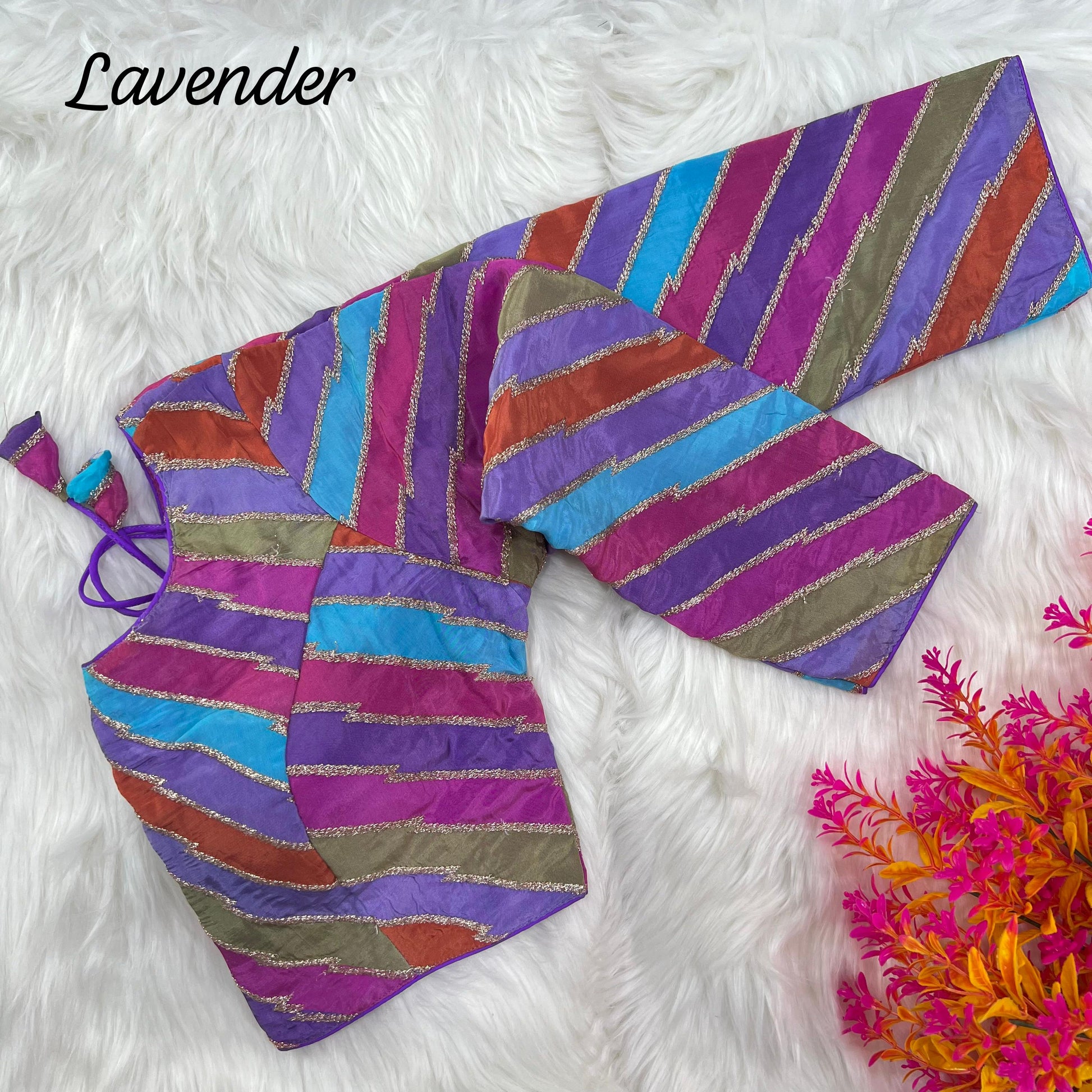 Heavy Pure Crepe Lavender  Blouse Fore Saree