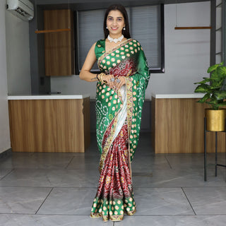 Maroon patola printed saree party wear images
