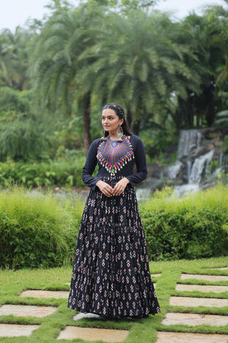 Black color traditional gown for women