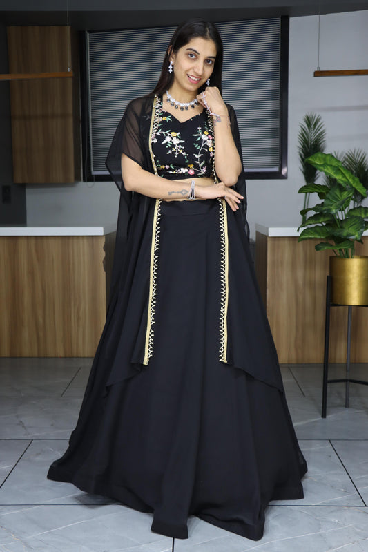 Pure Georgette Lehenga Choli With Dupatta
