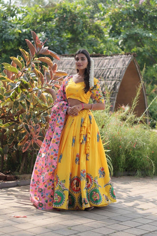 yellow color lehenga choli for haldi