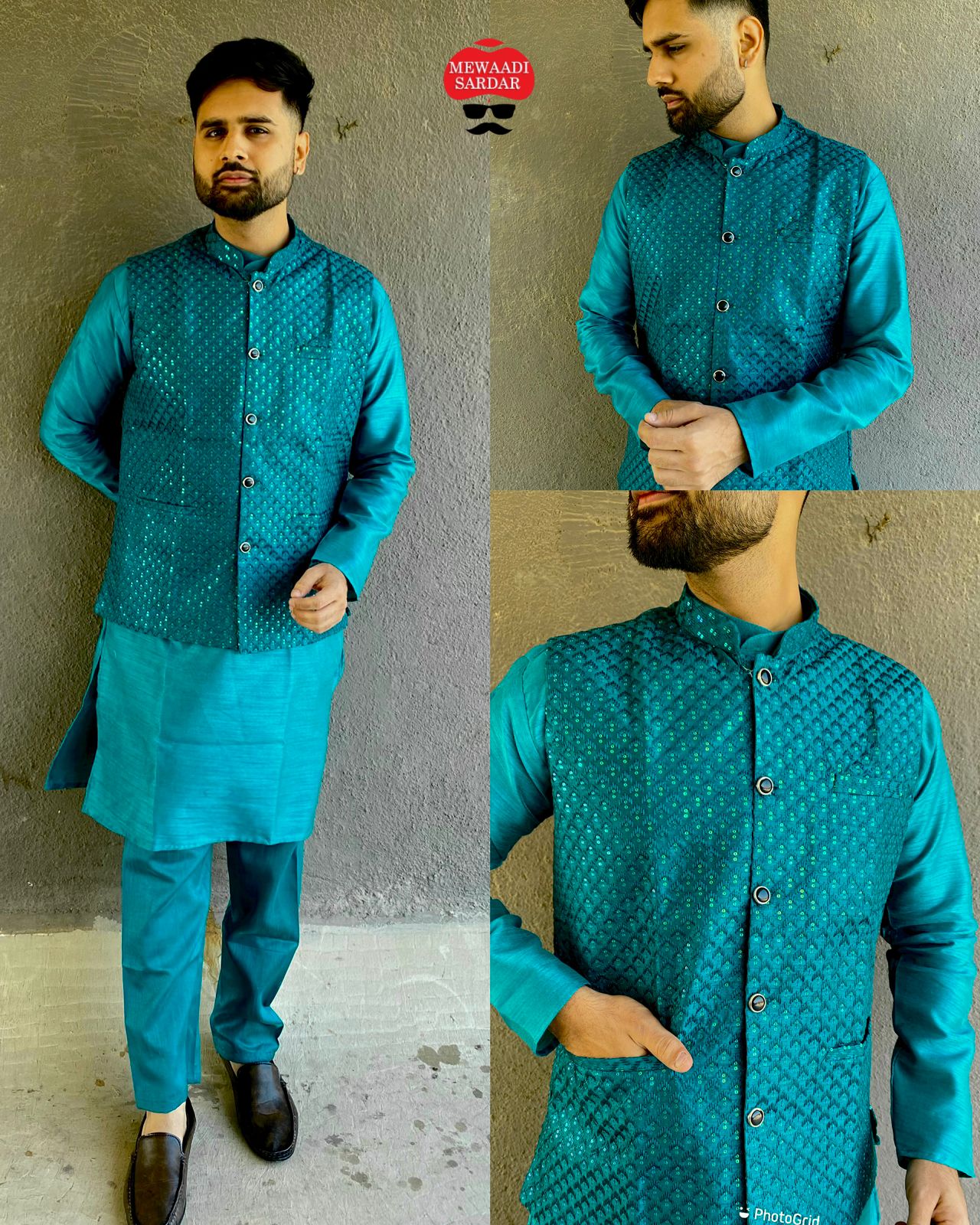Rama colour Kurta Pajama punjabi
