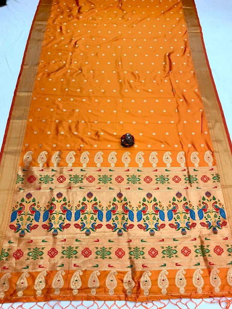 Yellow color paithani saree with blouse price