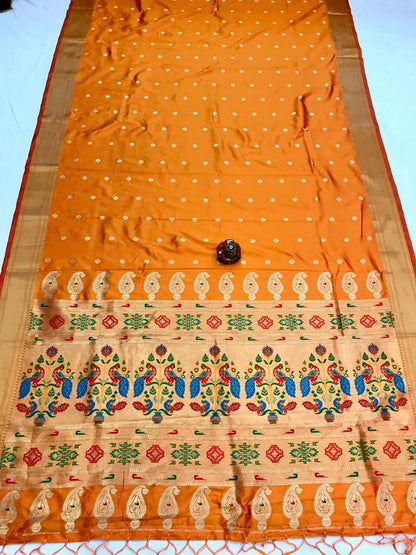 Yellow color paithani saree with blouse price