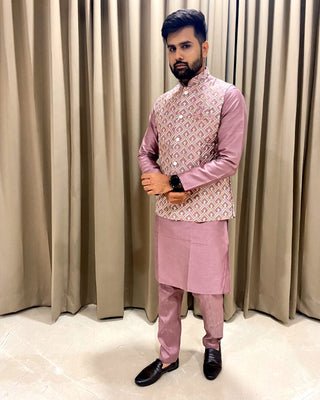 Designer Kurta Pajama For Men Nehru Jacket Kurta Set