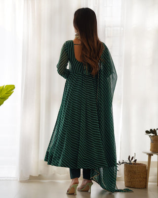 Green gown and pent with dupatta