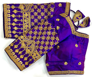 Purple banarasi silk blouse