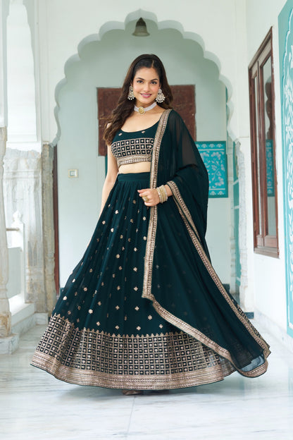 Elegance green color lehenga choli for party