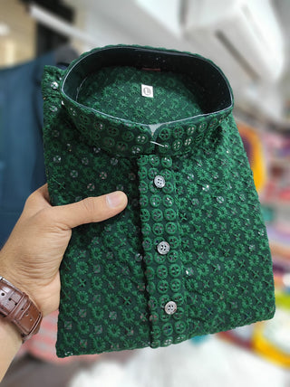 dark green mens kurta