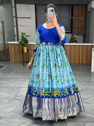 Blue Gown for Women party wear
