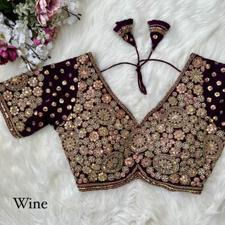 Beautiful Wine Blouse For Saree