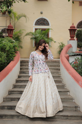 White color lehenga choli for wedding wear images