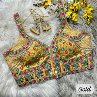 Fancy Gold Blouse For Saree