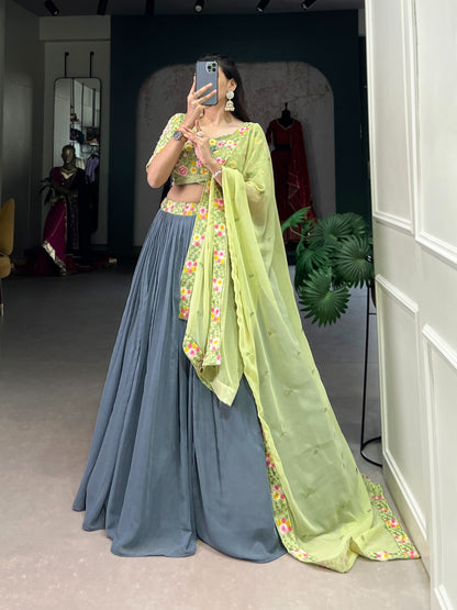 Pure Georgette Lehenga Choli with Dupatta
