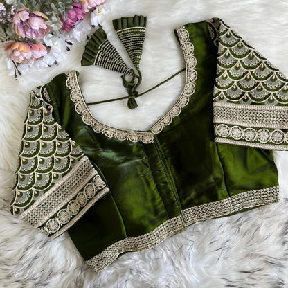 Heavy Soft Silky Zimichoo Readymade Blouse for Saree
