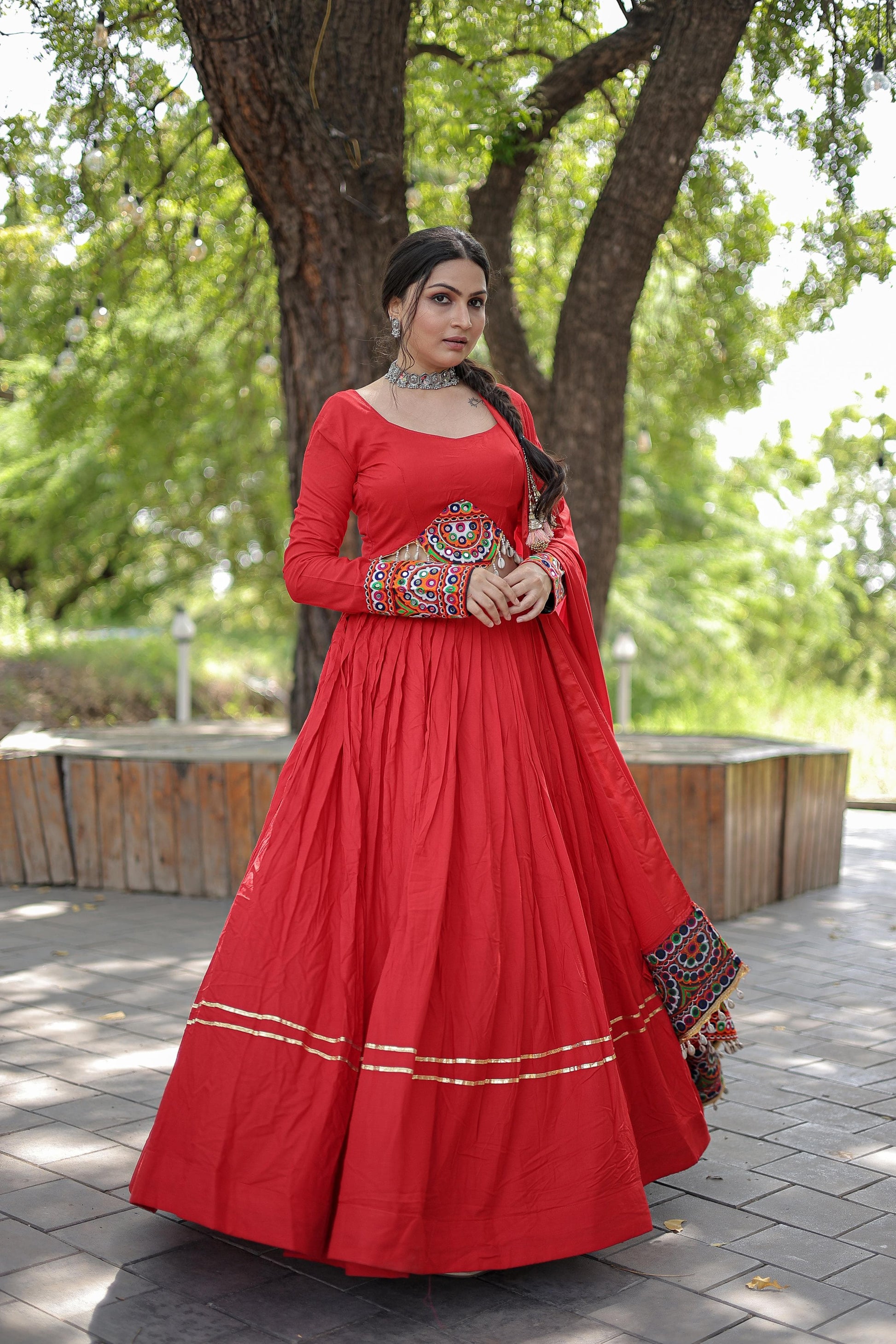 red Lehenga choli For navratri look