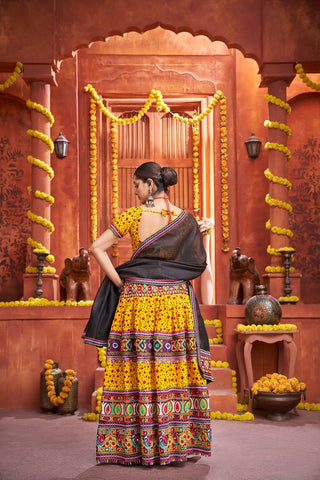 Yellow Navratri lehenga choli with price