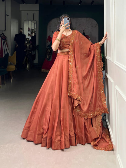 Orange lehenga Bridal
