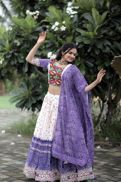 Traditional white chaniya choli for women