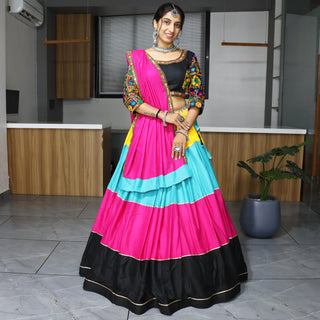 Multi color chaniya choli for navratri with dupatta
