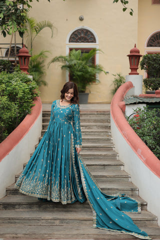 Rama color long sharara suit online shopping