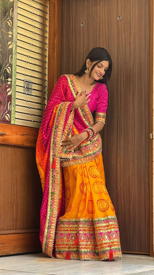 Yellow color vichitra silk saree with blouse price