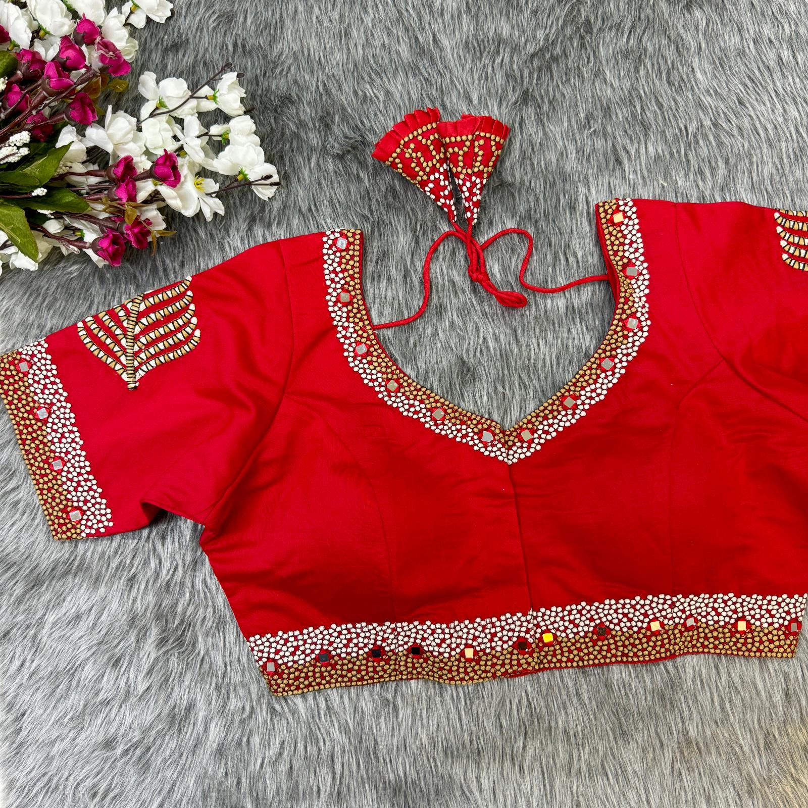 Red Blouse For Lehenga Choli 