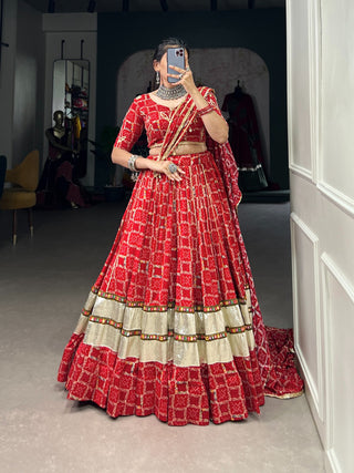 Stitched Red Lehenga Choli for women