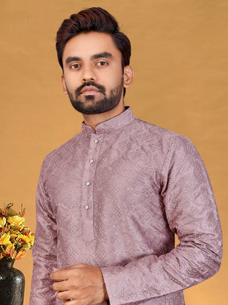 Purple Kurta Party Wear Mens Kurta Sets