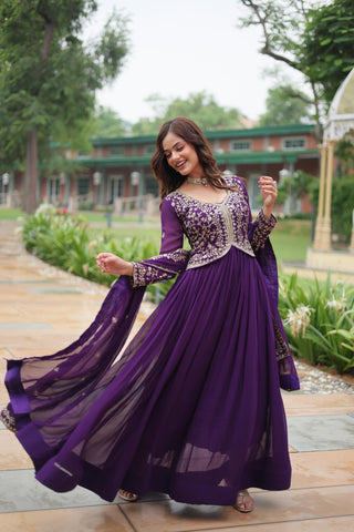 Purple Colour Gown for Wedding
