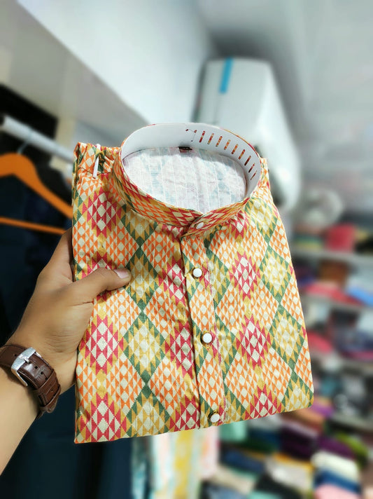 Printed cotton kurta for mens
