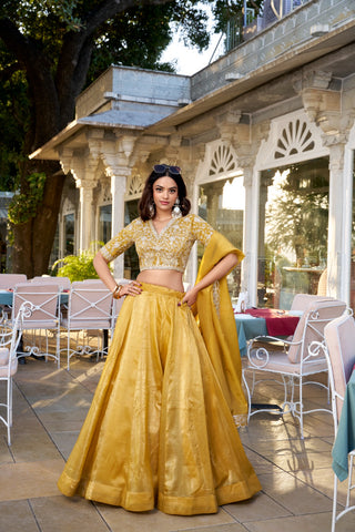 Mustard Yellow Lehenga for Haldi
