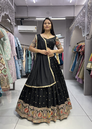 Simple black lehenga for Wedding
