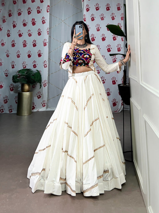 White navratri lehenga choli for women online shopping
