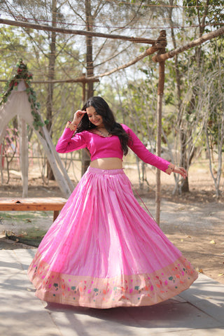 Simple jacquard lehenga choli images