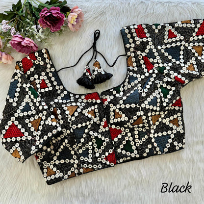 Velvet Black  Blouse For Navaratri Choli