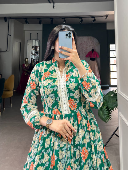 Green Gown Party Wear
