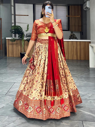 Kanjivaram silk lehenga choli ready to wear
