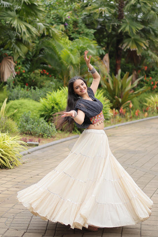 Navratri look black lehenga choli