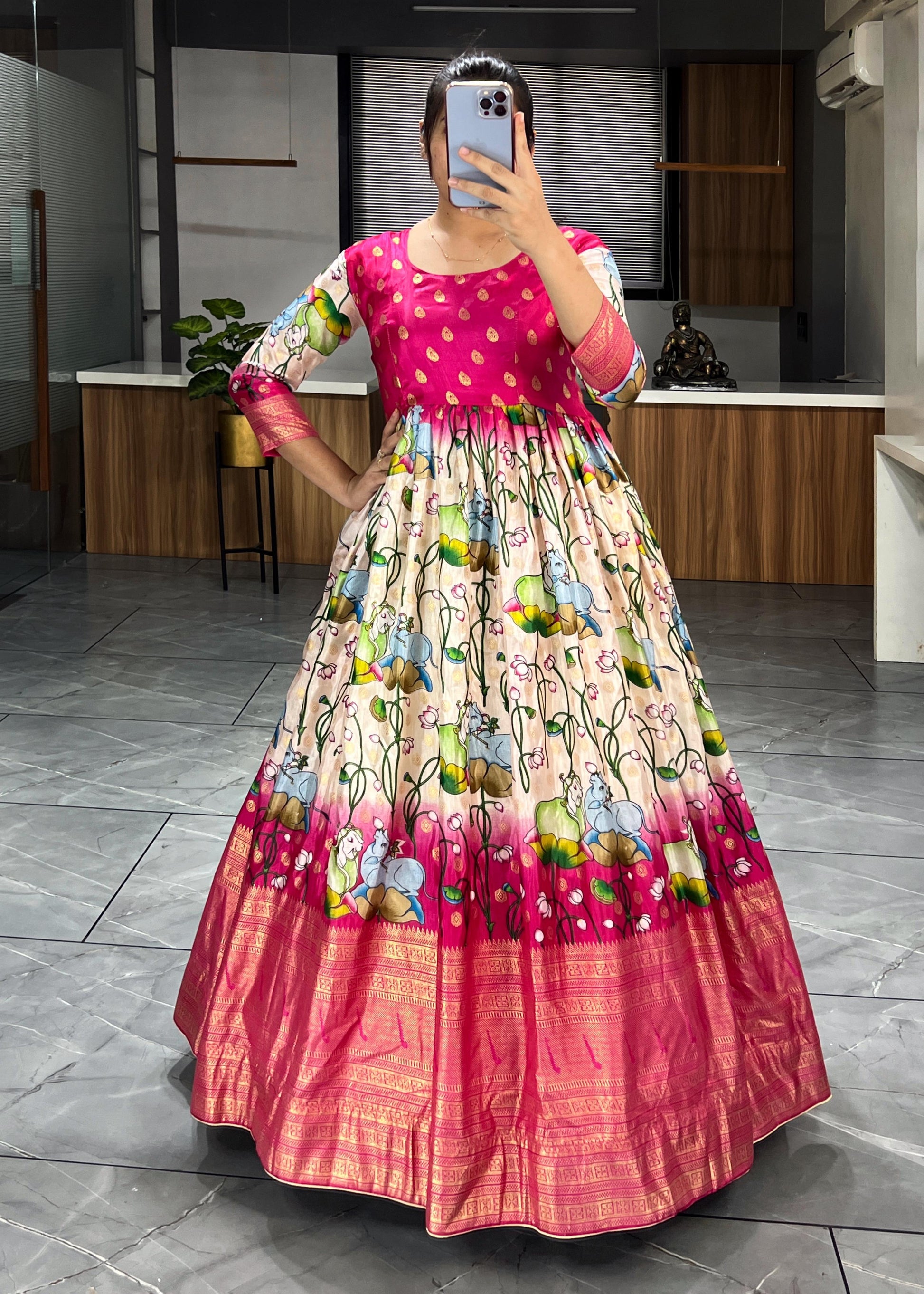 kalamkari maxi dress Buy Perfect WS993 Banvi Kalamkari Cotton Dress Online