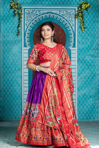 Purple color patola printed lehenga choli  