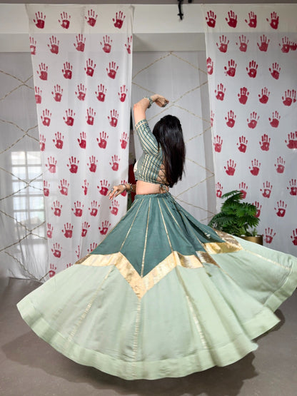 Wedding wear Sea Green color Lehenga
